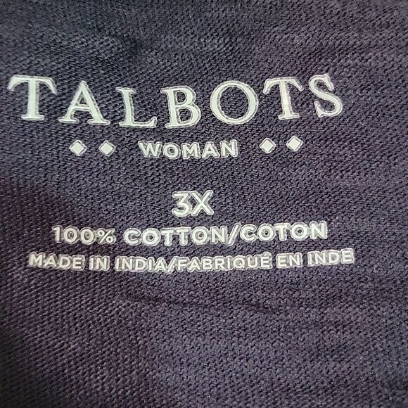 Talbots Navy Blouse with Red Embroidery, Size 3X - Picture 3 of 4